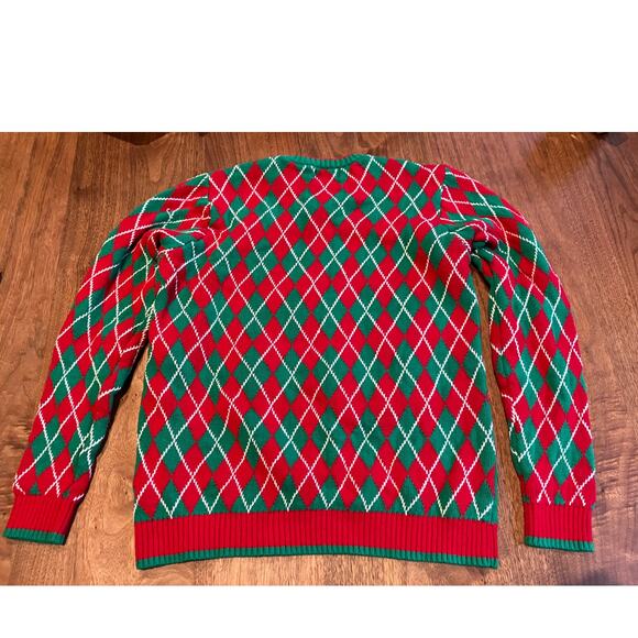 Ugly Christmas Sweater Blizzard Bay Men's Large Timmy The T-Rex Green Red Dino - Picture 3 of 10